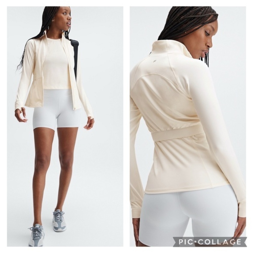 Fabletics Trinity Performance Jacket in Egret Limited Edition Sz 2X